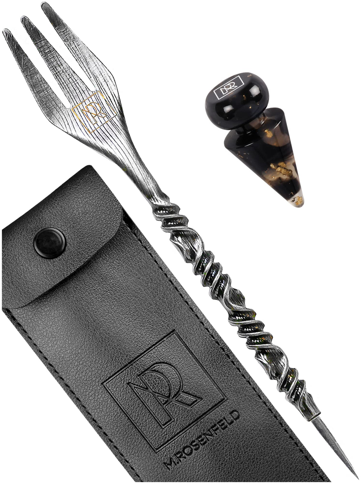 M. ROSENFELD 2-in-1 Shisha Fork & Foil Poker – Fork + Poker + Bag