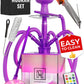 M. ROSENFELD YADO Square LED Acrylic Hookah Set – Purple / 4 Hose