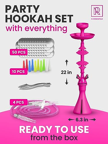  M ROSENFELD Durable and Portable Hookah Set with Everything.  Excellent Travel Hookah Kit with Clay Bowl, Mouthpiece, Hose Pipe, Tongs -  Complete Hookah Accessories : Health & Household
