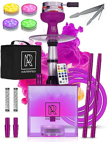  M ROSENFELD Durable and Portable Hookah Set with Everything.  Excellent Travel Hookah Kit with Clay Bowl, Mouthpiece, Hose Pipe, Tongs -  Complete Hookah Accessories : Health & Household